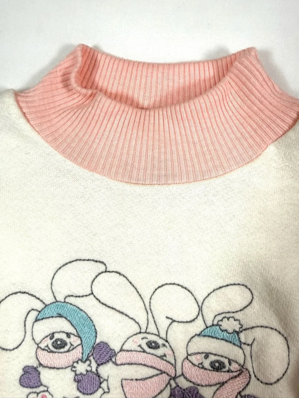 VINTAGE CARTERS Baby Sweatshirt 18 Months 1990s‎ Bunny Graphic Cozy Cute Pastel
